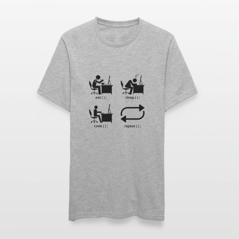 Eat Sleep Code Repeat Coder Programmer Software De Unisex Polycotton T-Shirt