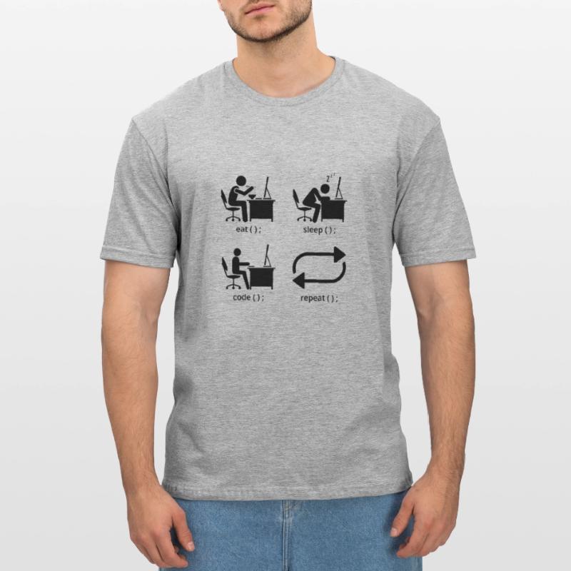 Eat Sleep Code Repeat Coder Programmer Software De Unisex Polycotton T-Shirt