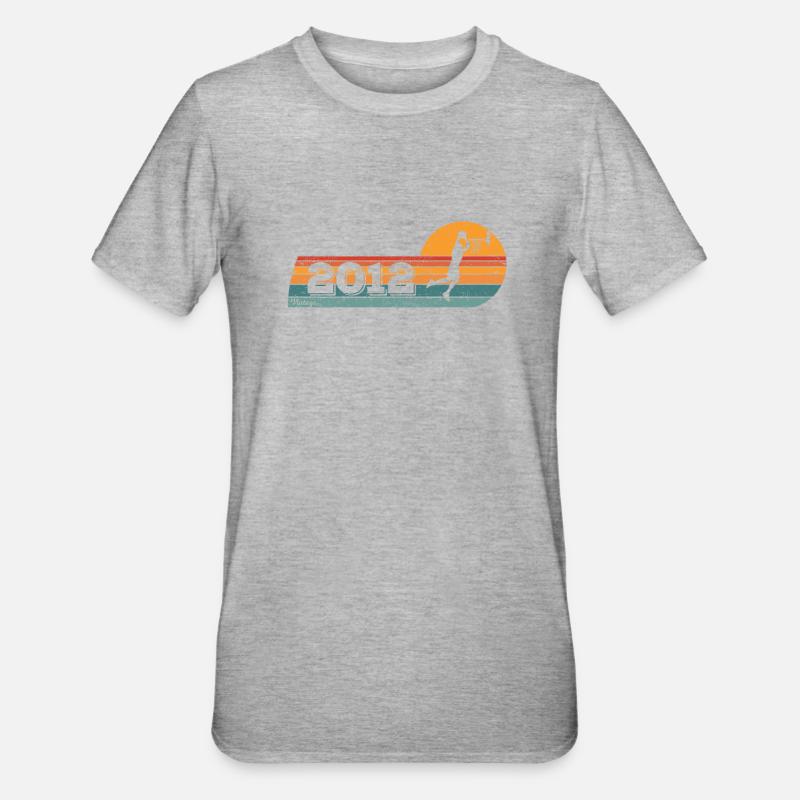 Basketteur né en 2012 Anniversaire - T-shirt polycoton Unisexe - gris chiné