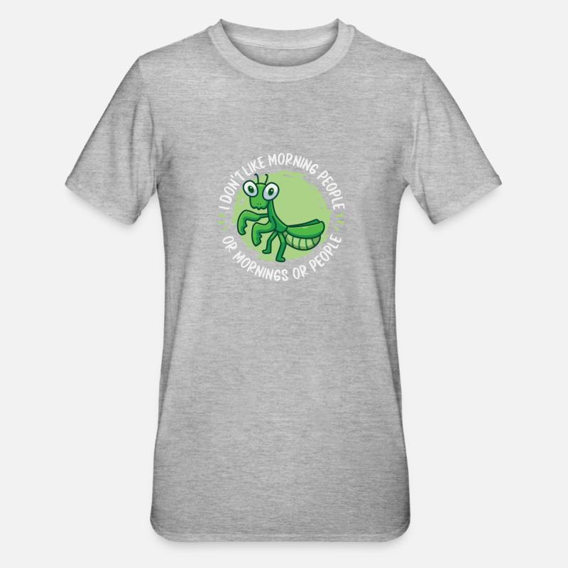 Gottesanbeterin - Unisex Polycotton T-Shirt - Grau meliert