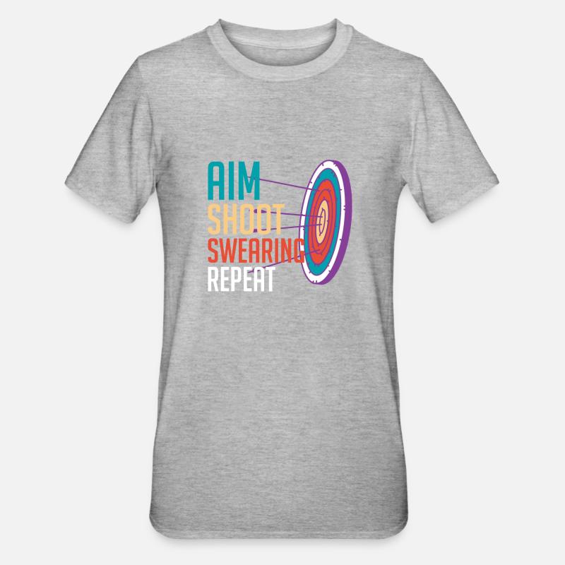 Aim Solve Curse Again Archery - Unisex Polycotton T-Shirt - heather grey