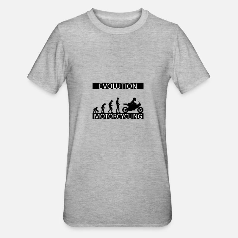 Evolution Motocyclisme Motard Motard - T-shirt polycoton Unisexe - gris chiné