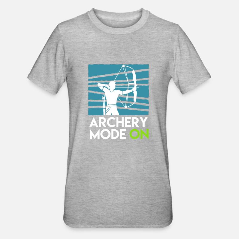 Archery Mode On Compoundbogen - Unisex Polycotton T-Shirt - Grau meliert