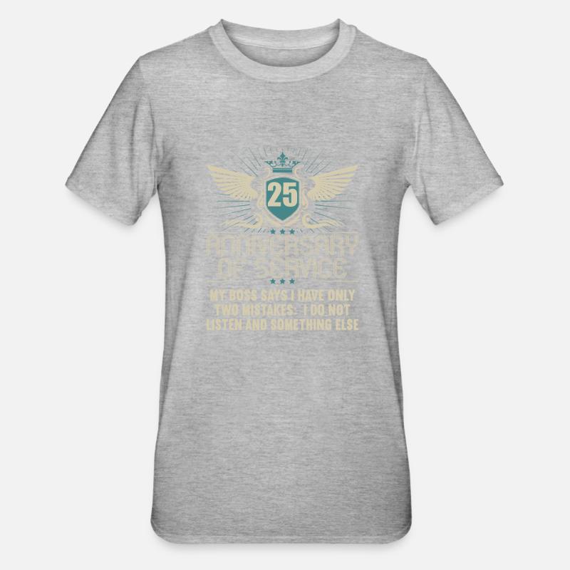 25 ans de service 25 ans de service - T-shirt polycoton Unisexe - gris chiné