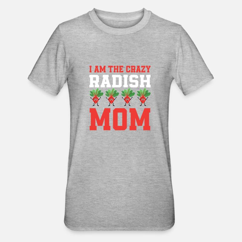 Radieschen Mama - Unisex Polycotton T-Shirt - Grau meliert
