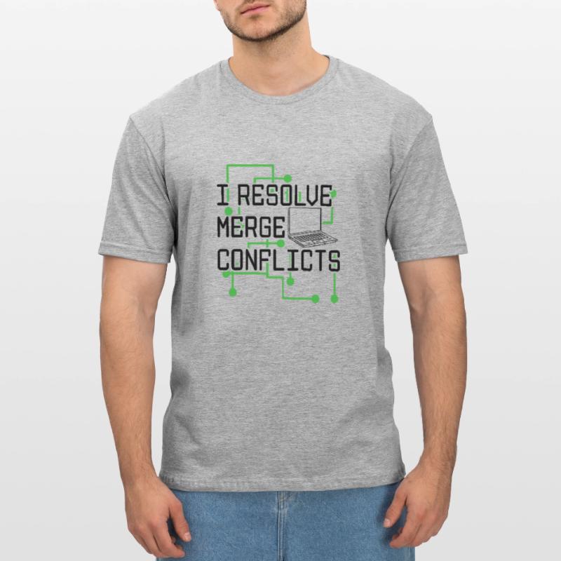 I Resolve Merge Conflicts Coder Software Developer Unisex Polycotton T-Shirt
