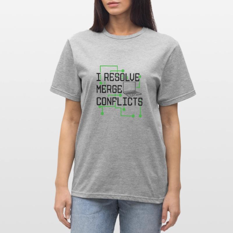 I Resolve Merge Conflicts Coder Software Developer Unisex Polycotton T-Shirt