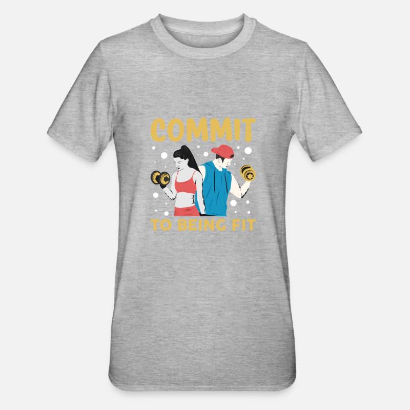 commit to being fit - Unisex Polycotton T-Shirt - heather grey