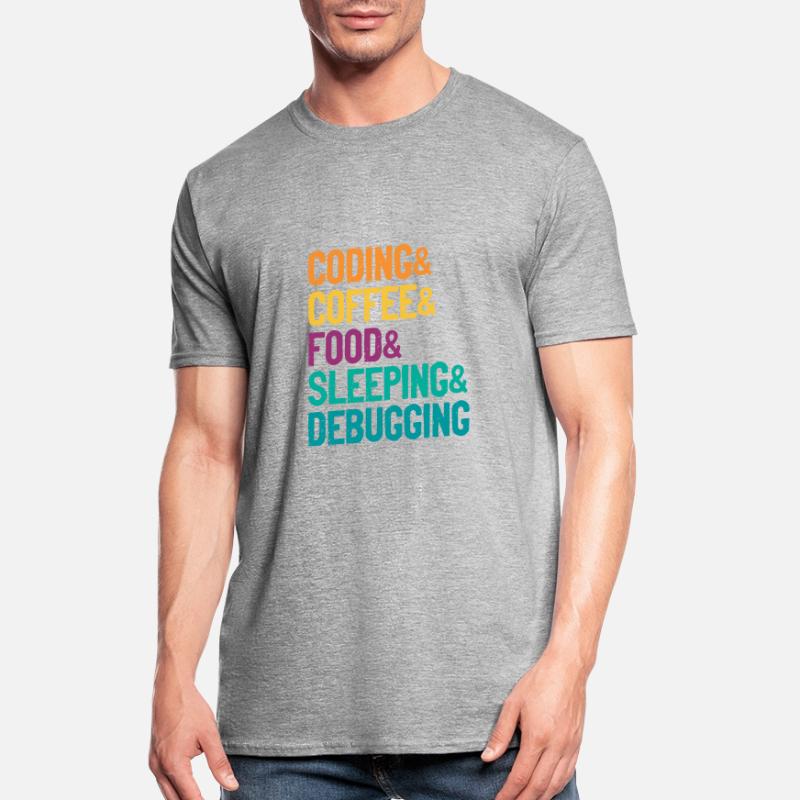 Coding Coffee Food Sleeping Debbuging Programmer C Unisex Polycotton T-Shirt