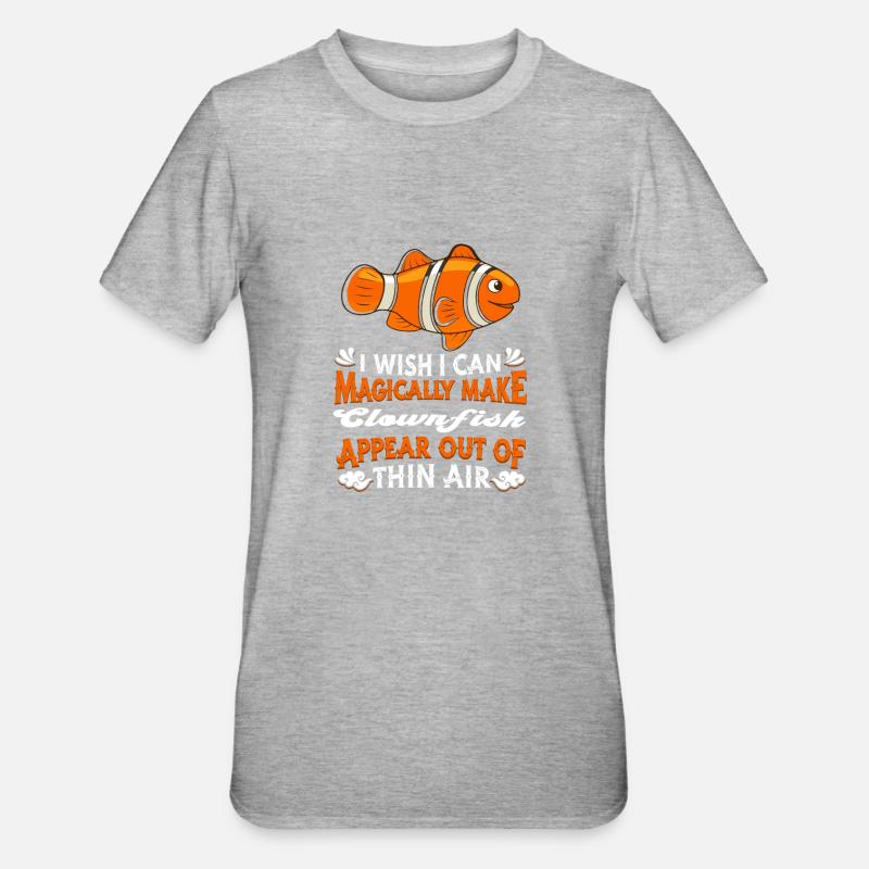Clownfisch - Unisex Polycotton T-Shirt - Grau meliert