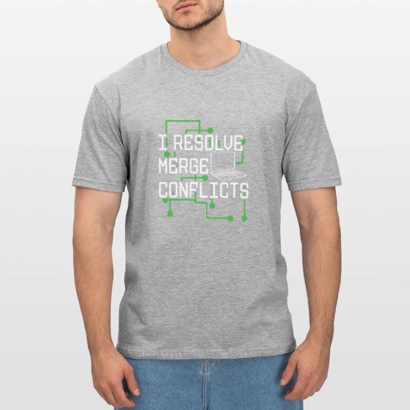I Resolve Merge Conflicts Coder Software Developer Unisex Polycotton T-Shirt