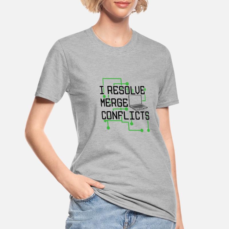 I Resolve Merge Conflicts Coder Software Developer Unisex Polycotton T-Shirt