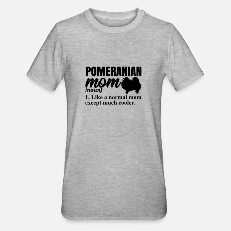 Spitz Pomeranian Zwergspitz Chien - T-shirt polycoton Unisexe - gris chiné