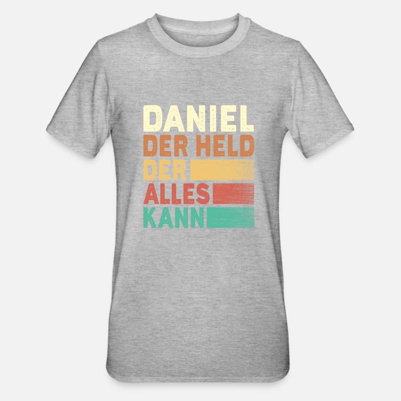 Daniel Name Geschenk - Unisex Polycotton T-Shirt - Grau meliert