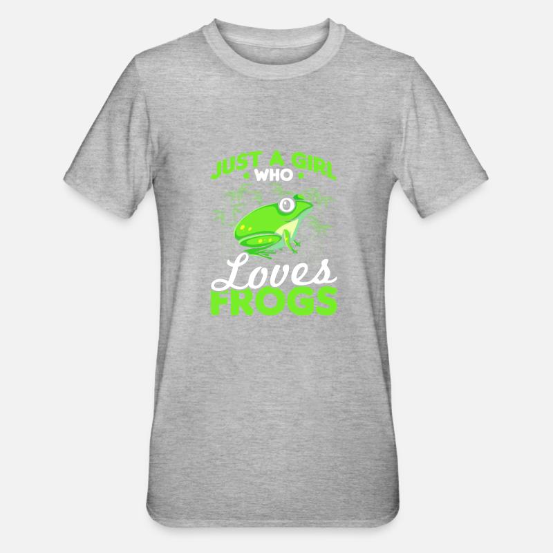 Mädchenfrösche - Unisex Polycotton T-Shirt - Grau meliert