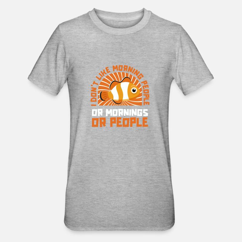 Clownfisch - Unisex Polycotton T-Shirt - Grau meliert
