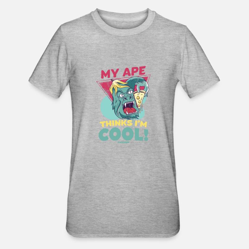 My Ape Thinks I'm Cool - Unisex Polycotton T-Shirt - Grau meliert