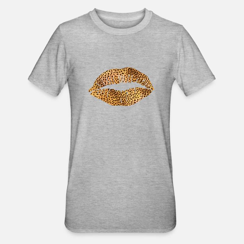 Bouche d’impression Leoprad - T-shirt polycoton Unisexe - gris chiné