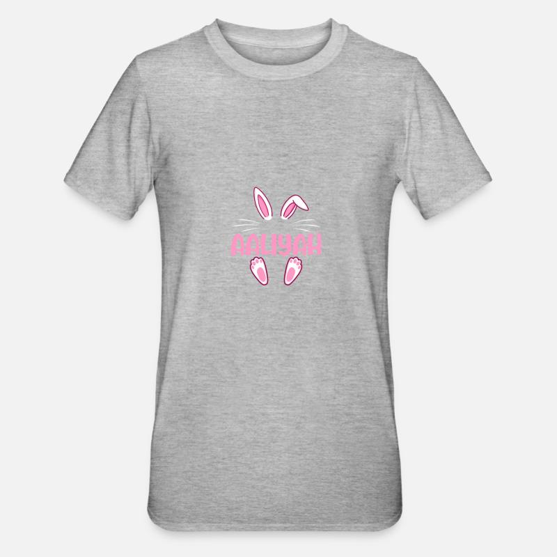 AALIYAH Easter - Unisex Polycotton T-Shirt - Grau meliert