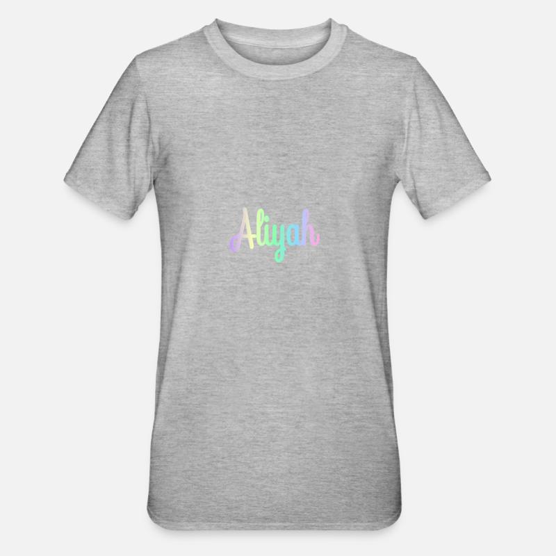 ALIYAH Rainbow Minimalist Cursive - Unisex Polycotton T-Shirt - heather grey