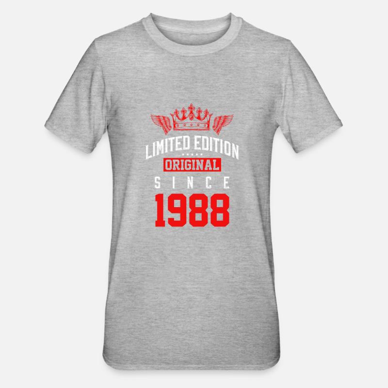 Édition limitée 1988 - T-shirt polycoton Unisexe - gris chiné