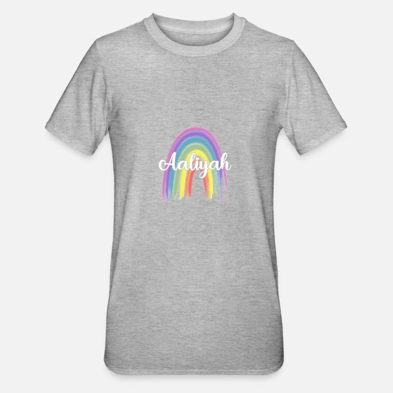 AALIYAH Arc-en-ciel Cursive - T-shirt polycoton Unisexe - gris chiné