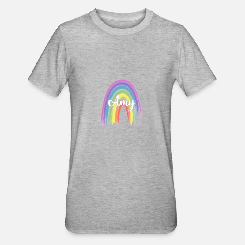 ADALYN Rainbow Cursive - T-shirt polycoton Unisexe - gris chiné