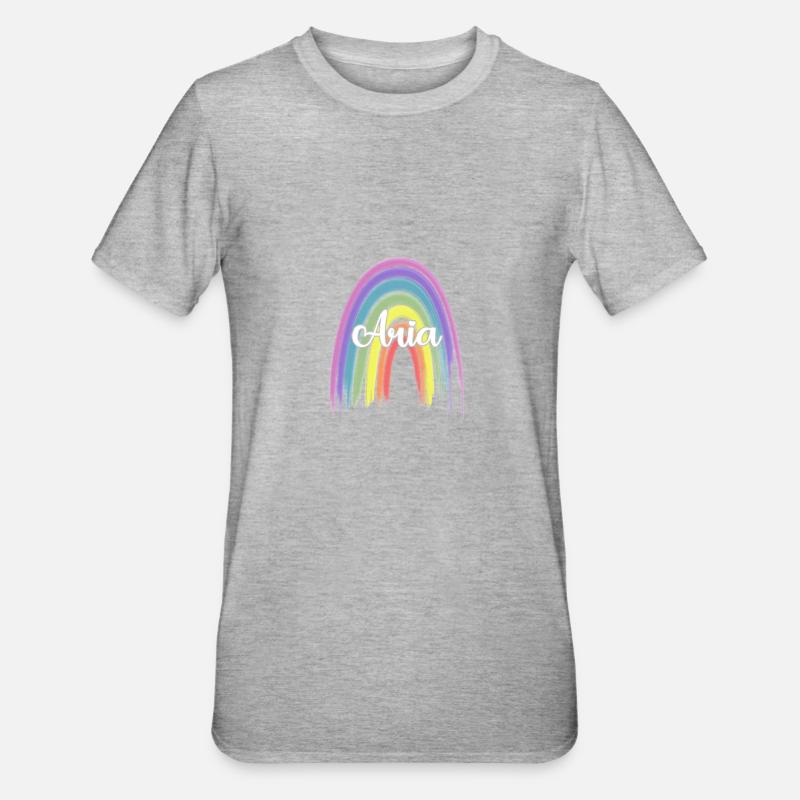 ARIA Rainbow Cursive - T-shirt polycoton Unisexe - gris chiné