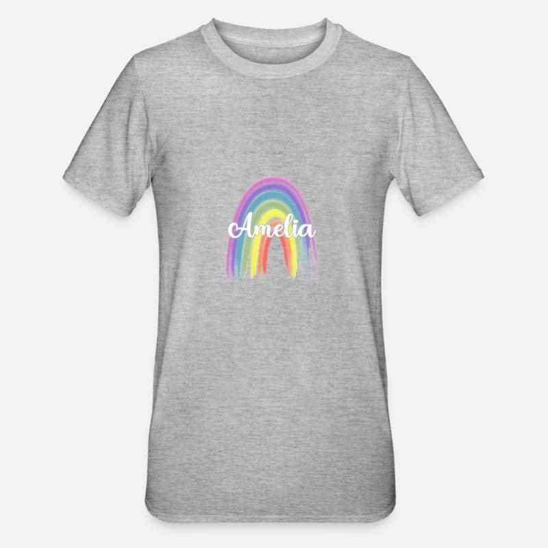 AMELIA Arc-en-ciel Cursive - T-shirt polycoton Unisexe - gris chiné