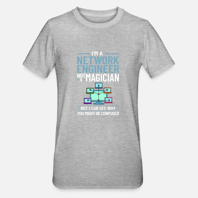 Netzwerkingenieur Network Engineer Computer - Unisex Polycotton T-Shirt - heather grey
