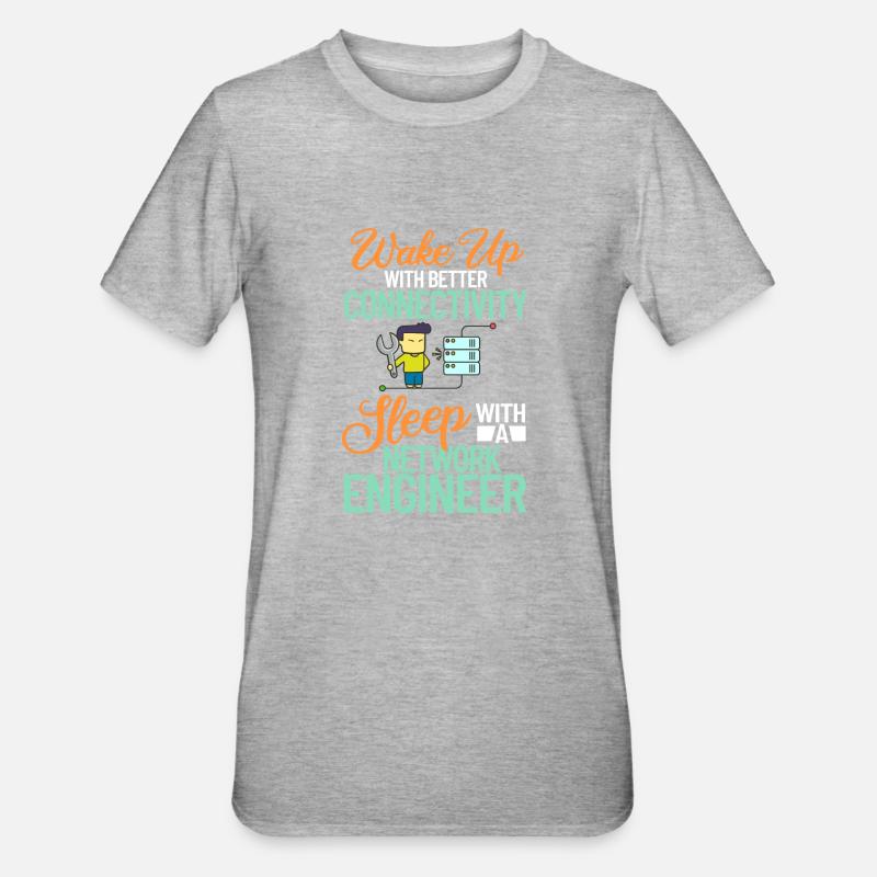 Netzwerkingenieur Network Engineer Computer - Unisex Polycotton T-Shirt - Grau meliert