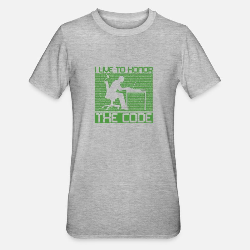 Programmierer Coder Software Entwickler - Unisex Polycotton T-Shirt - Grau meliert