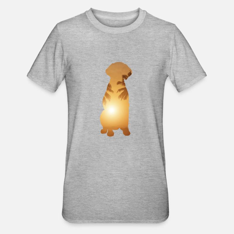 Summer Beach - German pointer - Unisex Polycotton T-Shirt - heather grey