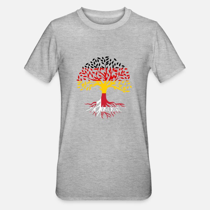 Roots Tree Allemagne Danemark - T-shirt polycoton Unisexe - gris chiné