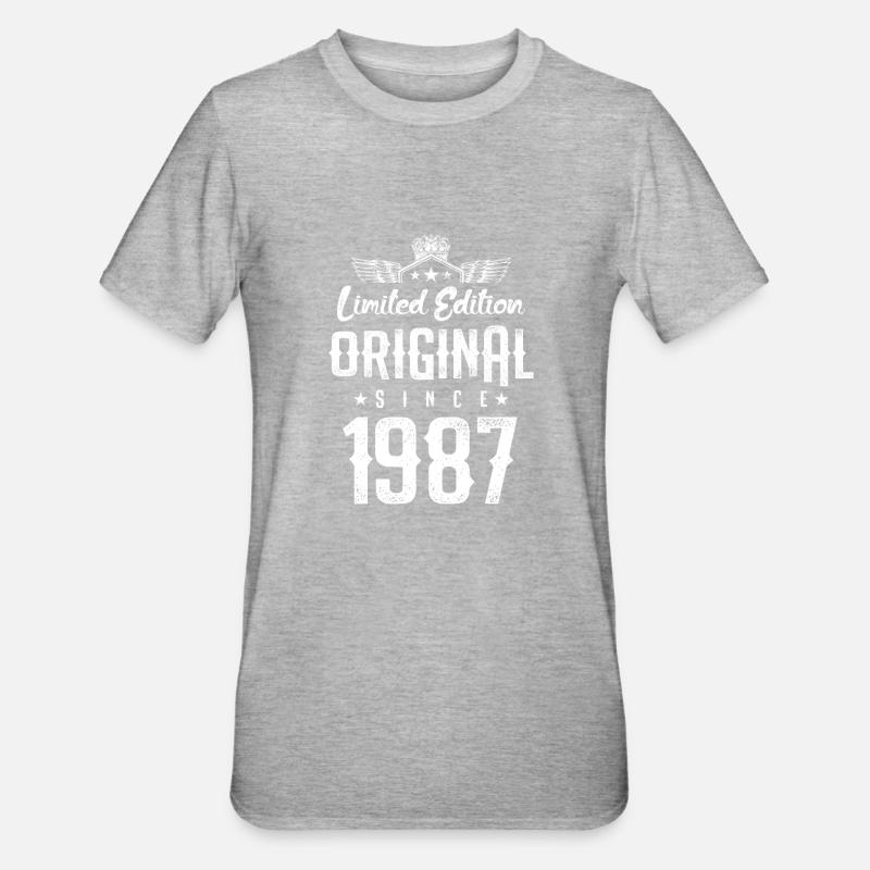 Édition limitée 1987 - T-shirt polycoton Unisexe - gris chiné