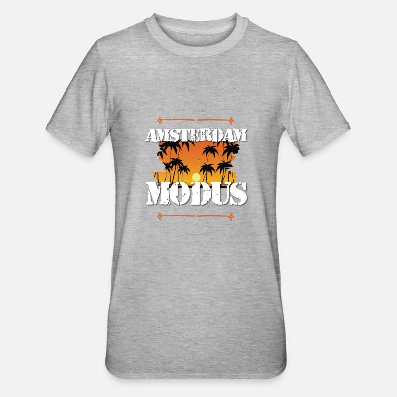 Amsterdam Mode - T-shirt polycoton Unisexe - gris chiné
