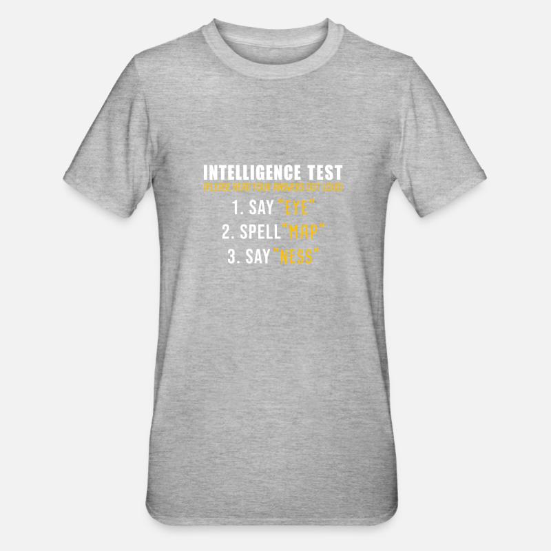 Intelligence Test - Unisex Polycotton T-Shirt - Grau meliert