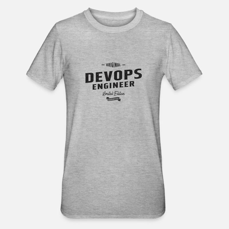 Devops Engineer Lustige Berufsbezeichnung Beruf - Unisex Polycotton T-Shirt - Grau meliert