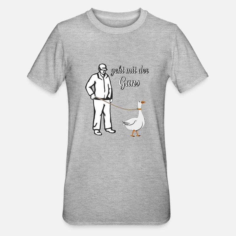 GEHT MIT DER GANS - Unisex Polycotton T-Shirt - Grau meliert