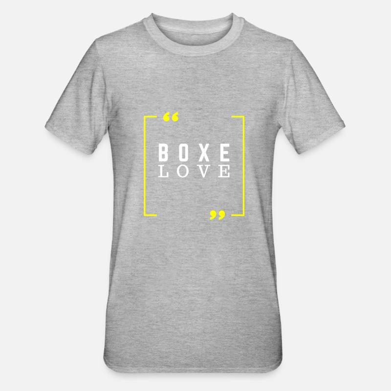 Boxen Liebe - Boxer Geschenkidee - Unisex Polycotton T-Shirt - Grau meliert