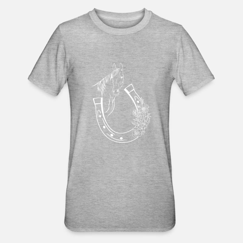 Reit- Reitreiter Geschenkidee - Unisex Polycotton T-Shirt - Grau meliert