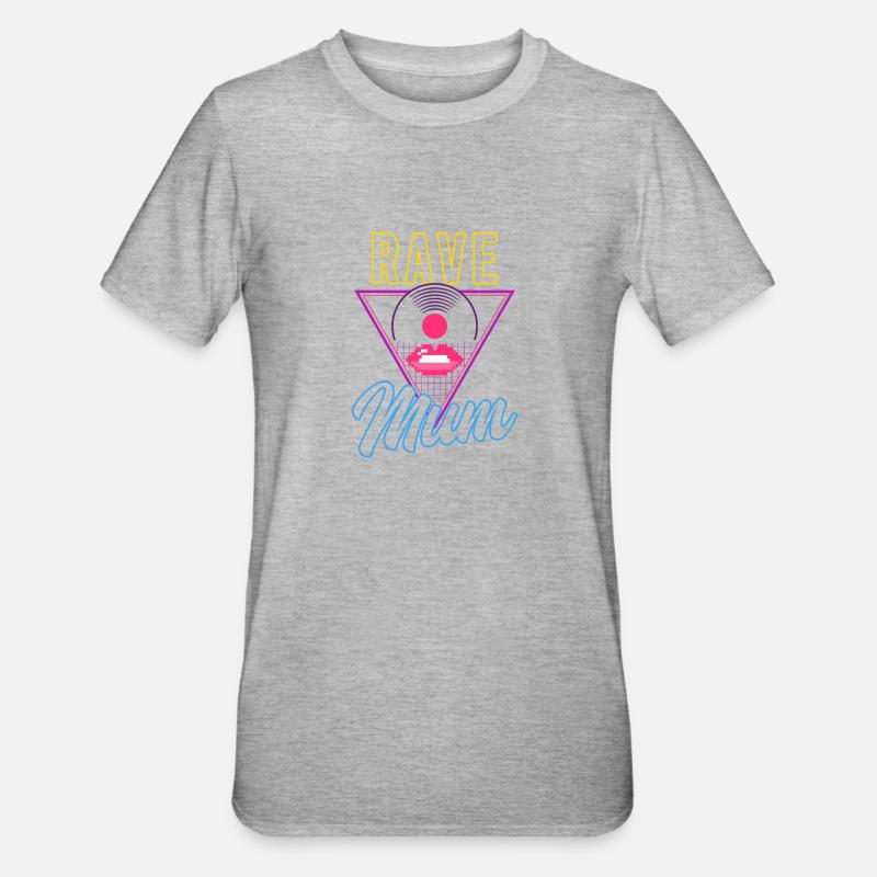 EDM Rave Techno 80s Rave Mum - Unisex Polycotton T-Shirt - heather grey