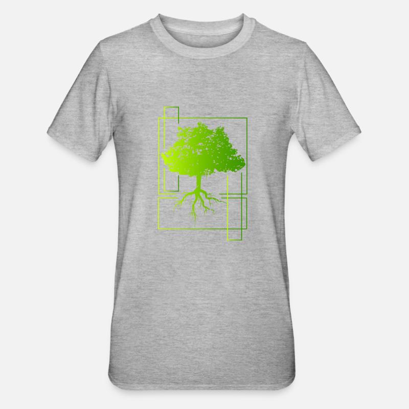 Baum - Unisex Polycotton T-Shirt - Grau meliert