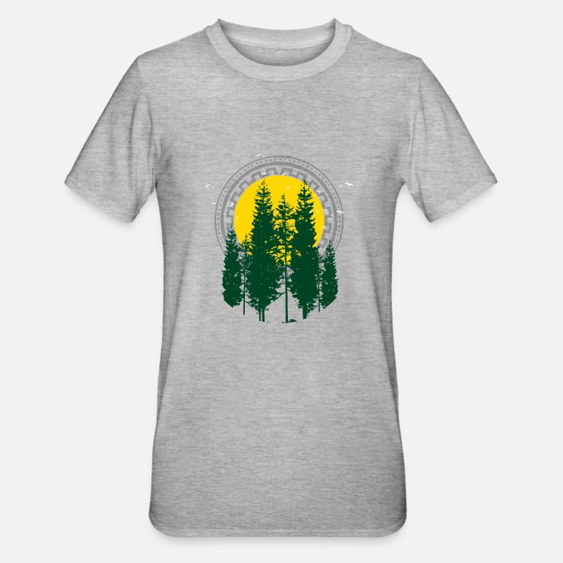 Baum - Unisex Polycotton T-Shirt - Grau meliert