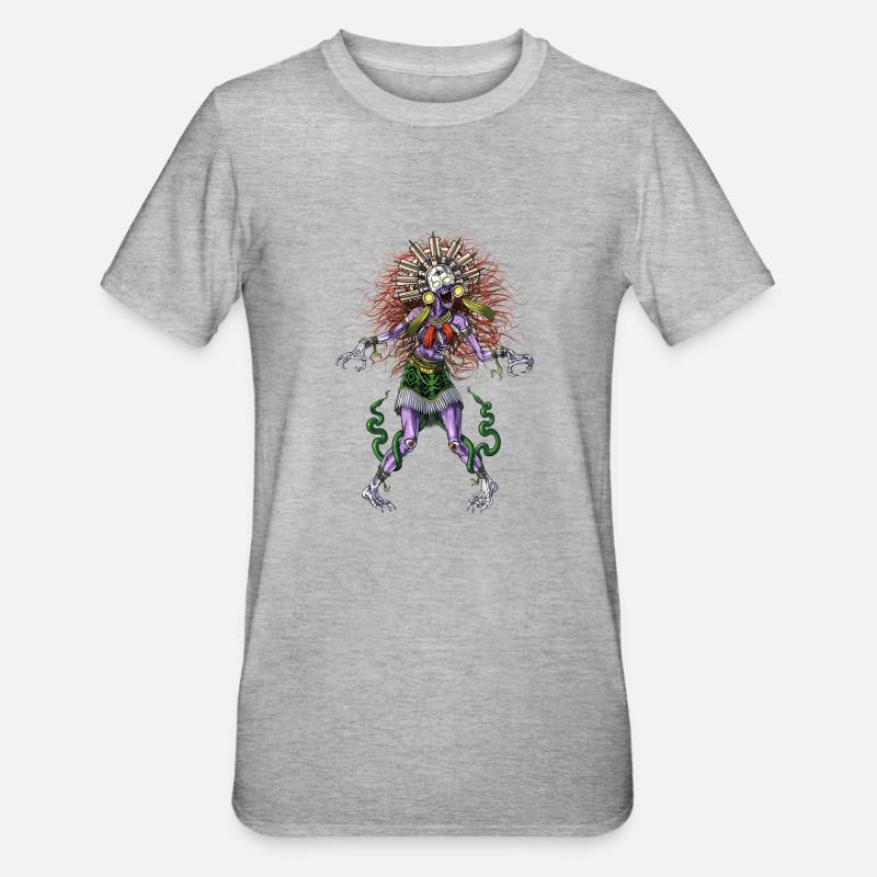 Mythologie aztèque Divinité Tzitzimitl - T-shirt polycoton Unisexe - gris chiné