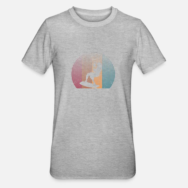 Ailes Foiling Kitesurf Kiteboard Rétro - T-shirt polycoton Unisexe - gris chiné
