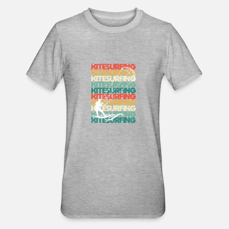 Kitesurf Kiteboard Surf Kitesurf Kitesurf - T-shirt polycoton Unisexe - gris chiné