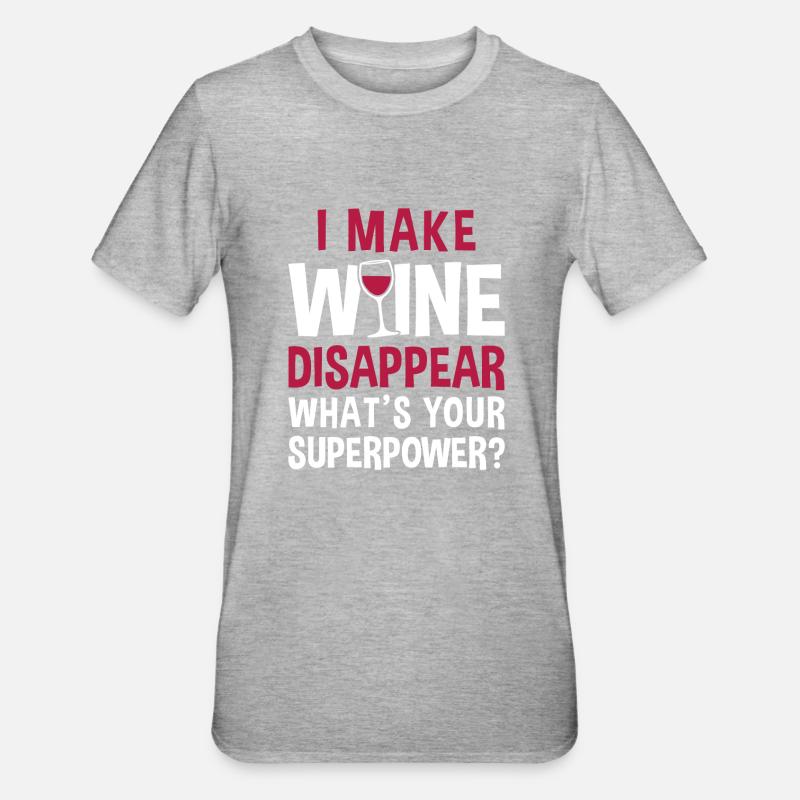 Day Drinking Wine Time - Unisex Polycotton T-Shirt - Grau meliert