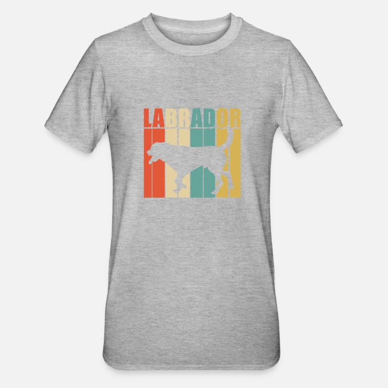 Labrador rétro - T-shirt polycoton Unisexe - gris chiné