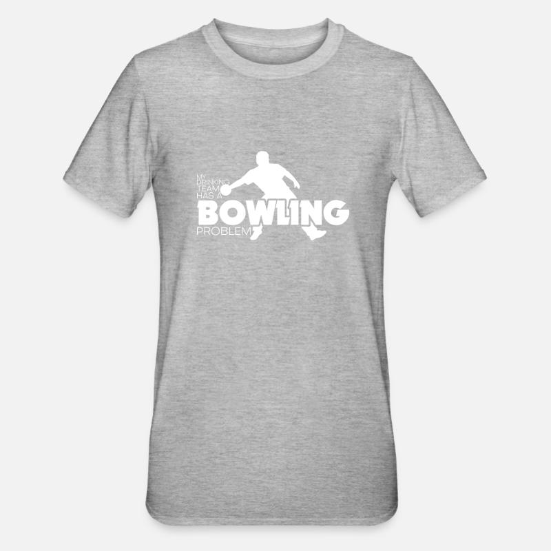 Bowling-Problem - Unisex Polycotton T-Shirt - Grau meliert